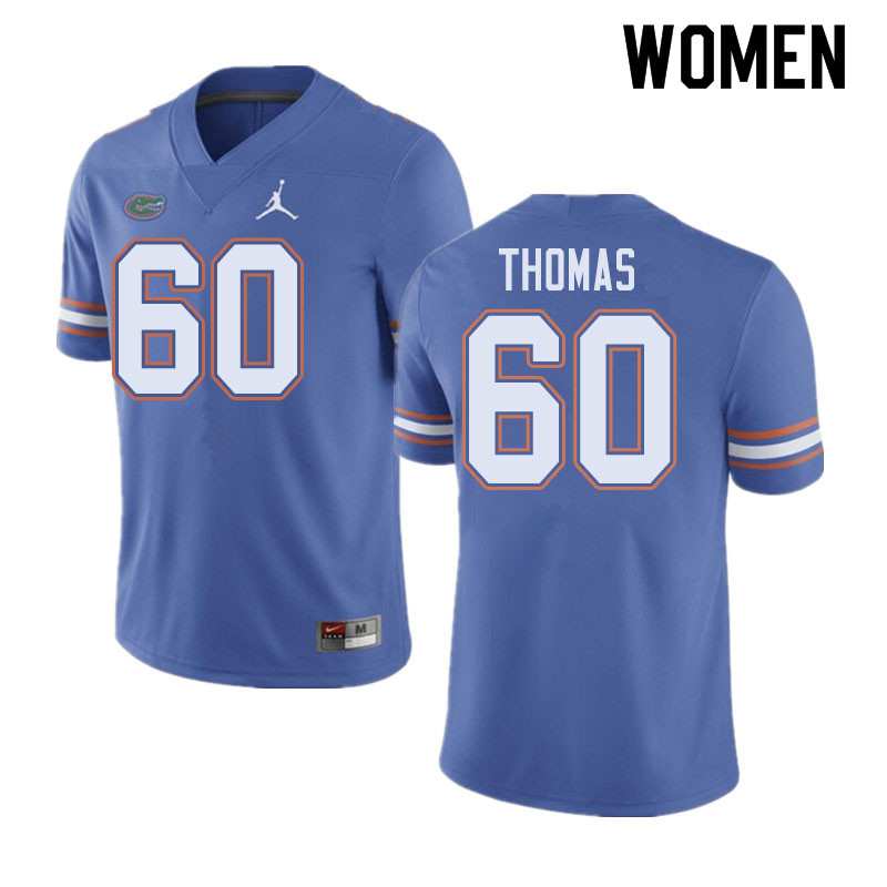 Jordan Brand Women #60 Da'Quan Thomas Florida Gators College Football Jerseys Sale-Blue